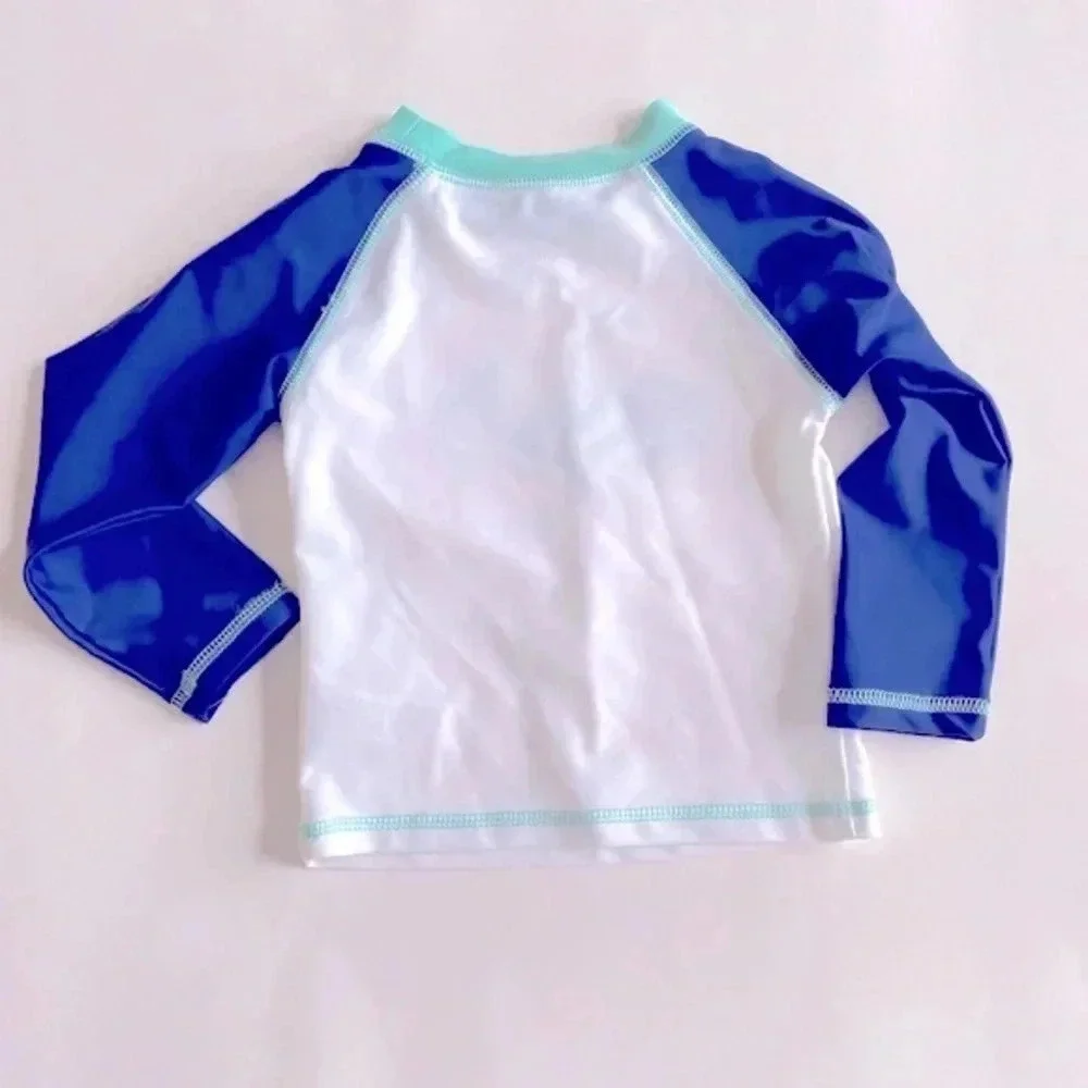 Little Me Blue Whale Colorblock Pullover Swimwear Rash Guard 12-18 Months NWOT